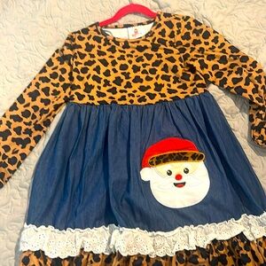 Christmas dress, little girls, ruffle girl, size 5t
